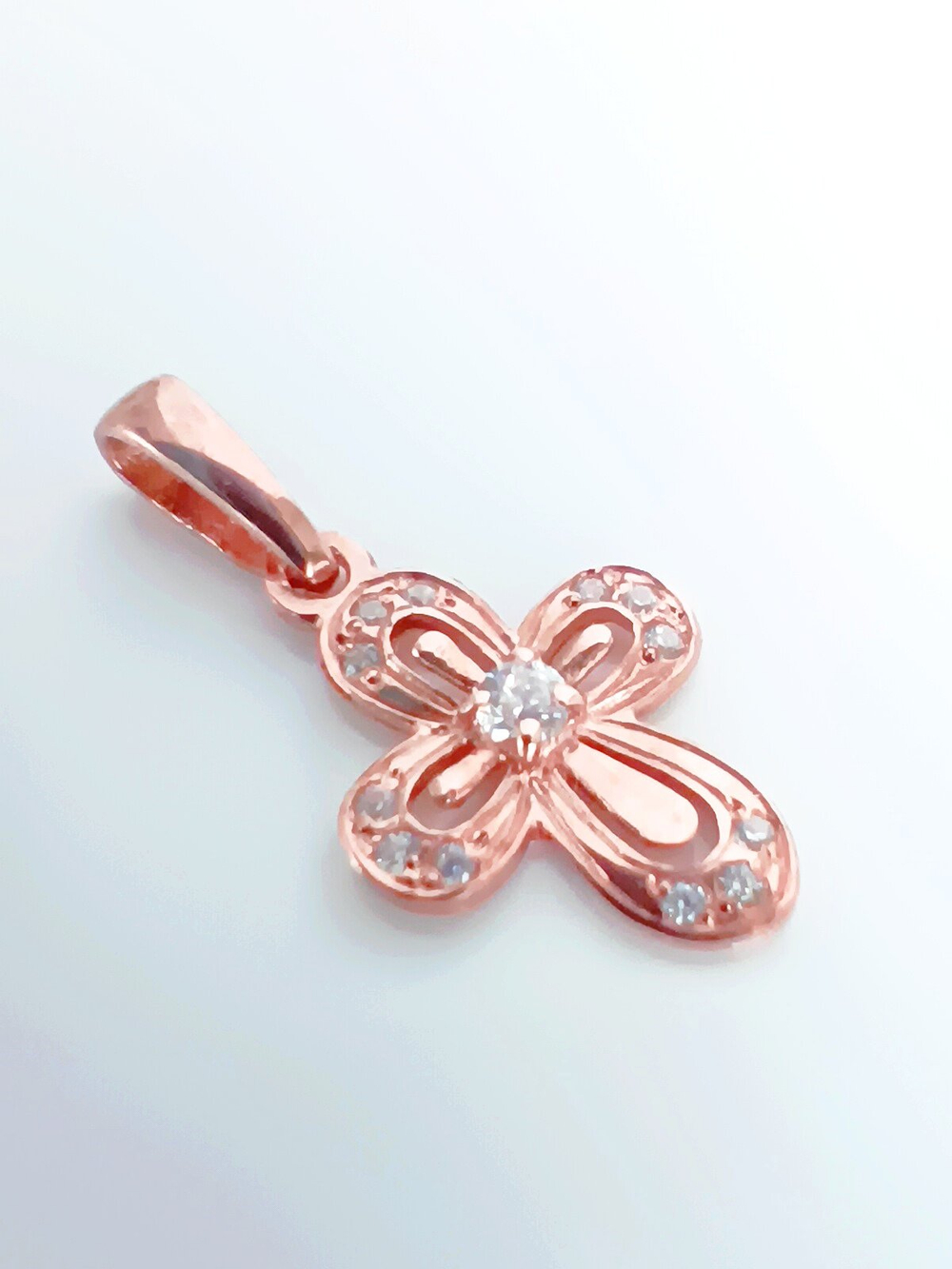 Крестик Эстерелла, серебро 925*, золочение, фианит/Ф