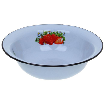 Эмалированный таз 9 л клубника