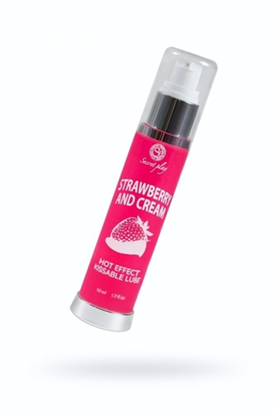 Массажное масло 2 в 1 Secret Play с разогревающим эффектом клубника и сливки 50 мл