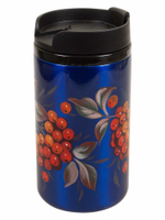 Термостакан с ручной росписью Жостово