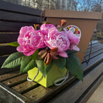 ♛ Композиция ароматных пионов — d ~ 25 см — в коробке — 8 марта у Феи