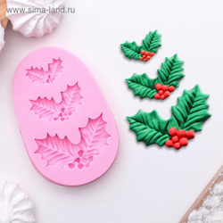 Молд силиконовый "Ягодки и листочки" 9*6 см