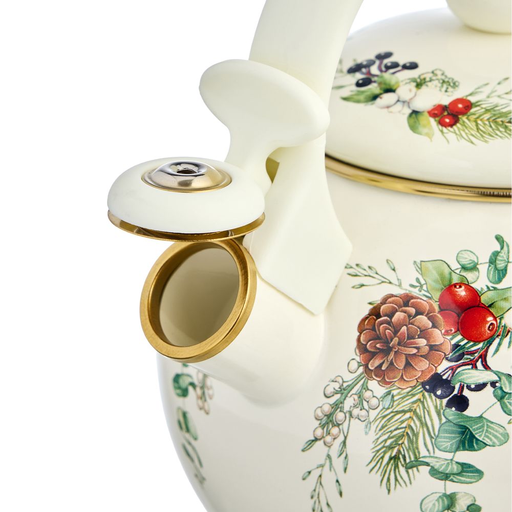 ЧАЙНИК AGNESS ЭМАЛИРОВАННЫЙ СО СВИСТКОМ СЕРИЯ "CELEBRATION", 2,2Л, ИНДУКЦИОННОЕ ДНО