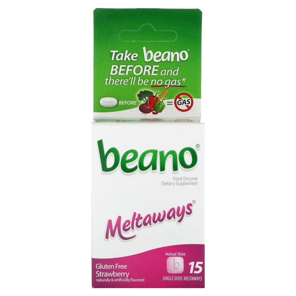Beano, Meltaways, клубника, 450 галлонов (GALU), 15 синглов