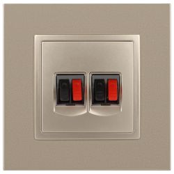 Розетка ЭРА Elegance 14-3112-04 аудио двойная IP20 шампань | Эра Elegance