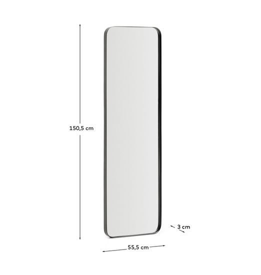 Черное металлическое зеркало Marco 55,5 x 150,5 см