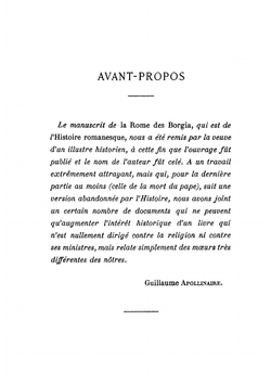 La Rome des Borgia | Guillaume Apollinaire
