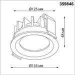 Встраиваемый светодиодный светильник Novotech FLUO 359846 NT 25Вт 2700/3200/4000К 220-240В IP44 WIR