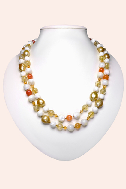 бусы из цитрина (а-0384)