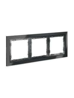 Рамка 3-м S70 стеклян. графит Voltum VLS110307