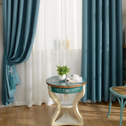 Штора блэкаут рогожка бирюзовая. 200 х 270 см. В комплекте - 1 шт. AO/201