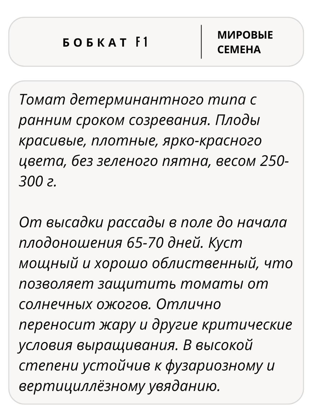 Семена томатов Бобкат F1, 10 семян (Vita Green / Вита Грин)