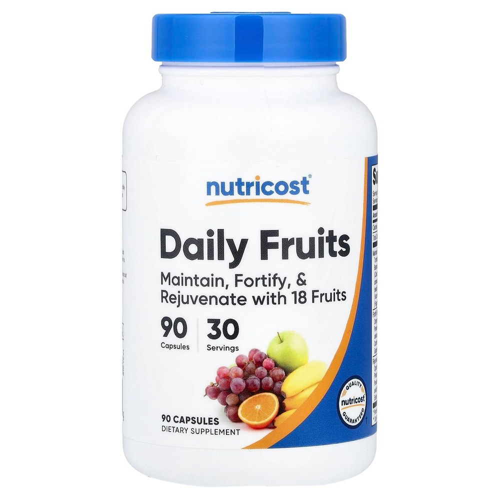 Nutricost, Daily Fruits, фрукты, 90 капсул
