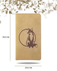 Кошелек высокий Лиса светло-коричневый нубук