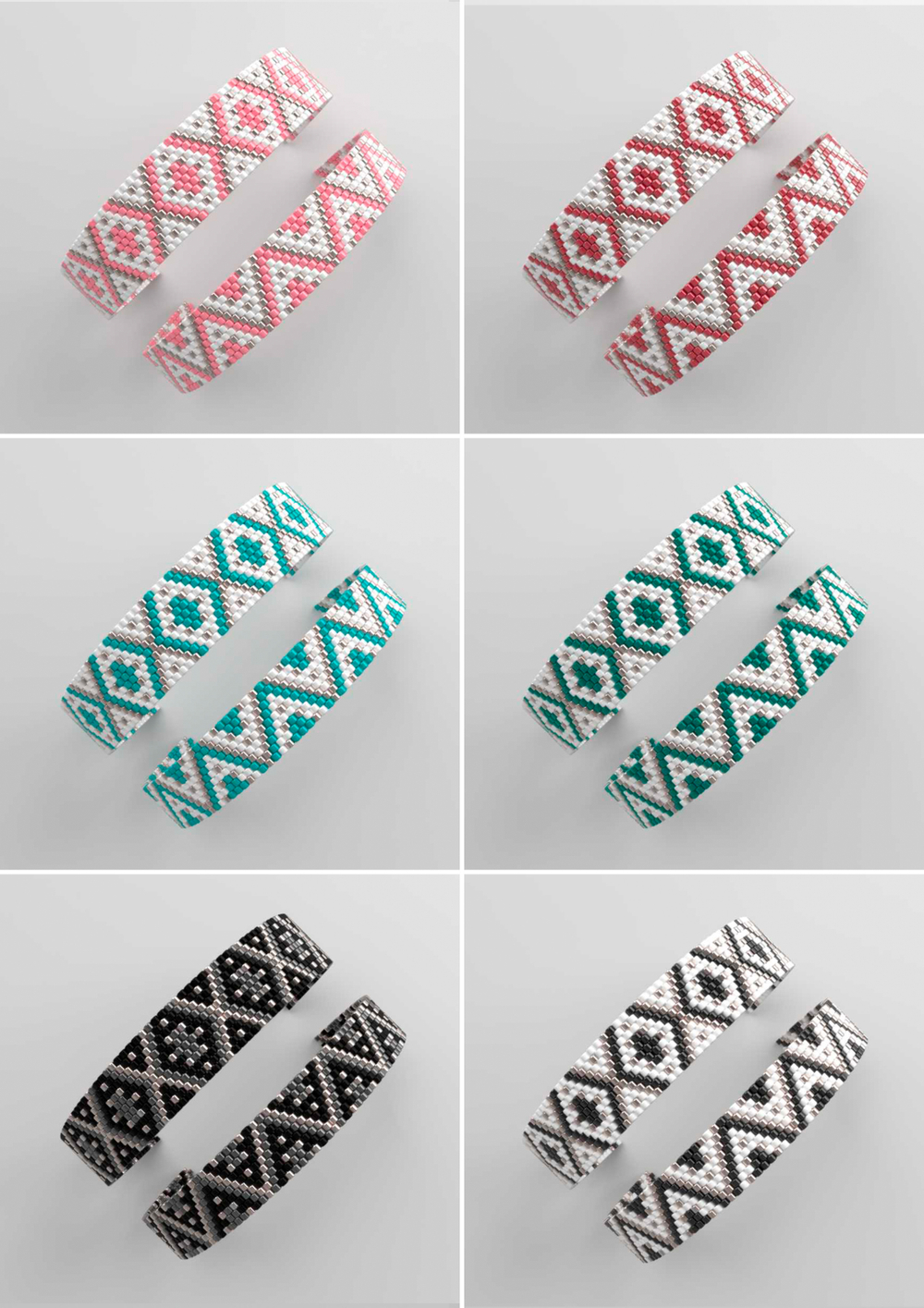 Схема PEYOTE, Схема браслета мозаичное плетение, узор из Miyuki Delica 11/0, файл PDF, №398