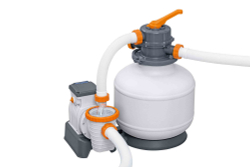 Каркасный прямоугольный бассейн Bestway 640х274х132 см + песочный ф/насос 5678 л/ч, тент, лестница (5612B BW)