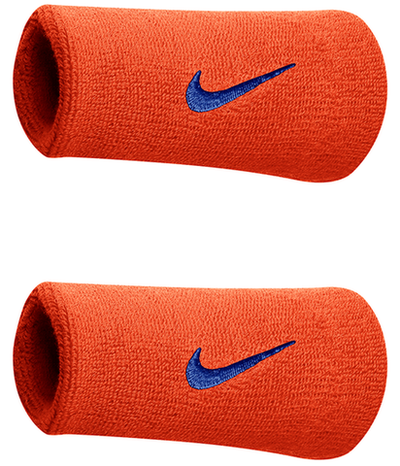 Напульсник теннисный Nike Swoosh Double-Wide Wristbands - team orange/college navy