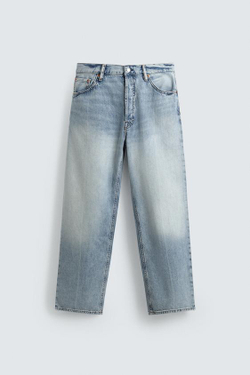 ZARA ЛЕГКИЕ ДЖИНСЫ КЛАССИЧЕСКОГО КРОЯ, ГОЛУБОЙ