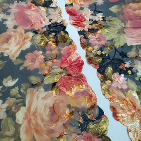 Вышивка на сетке, эластичная (комплект: правая и левая стороны)