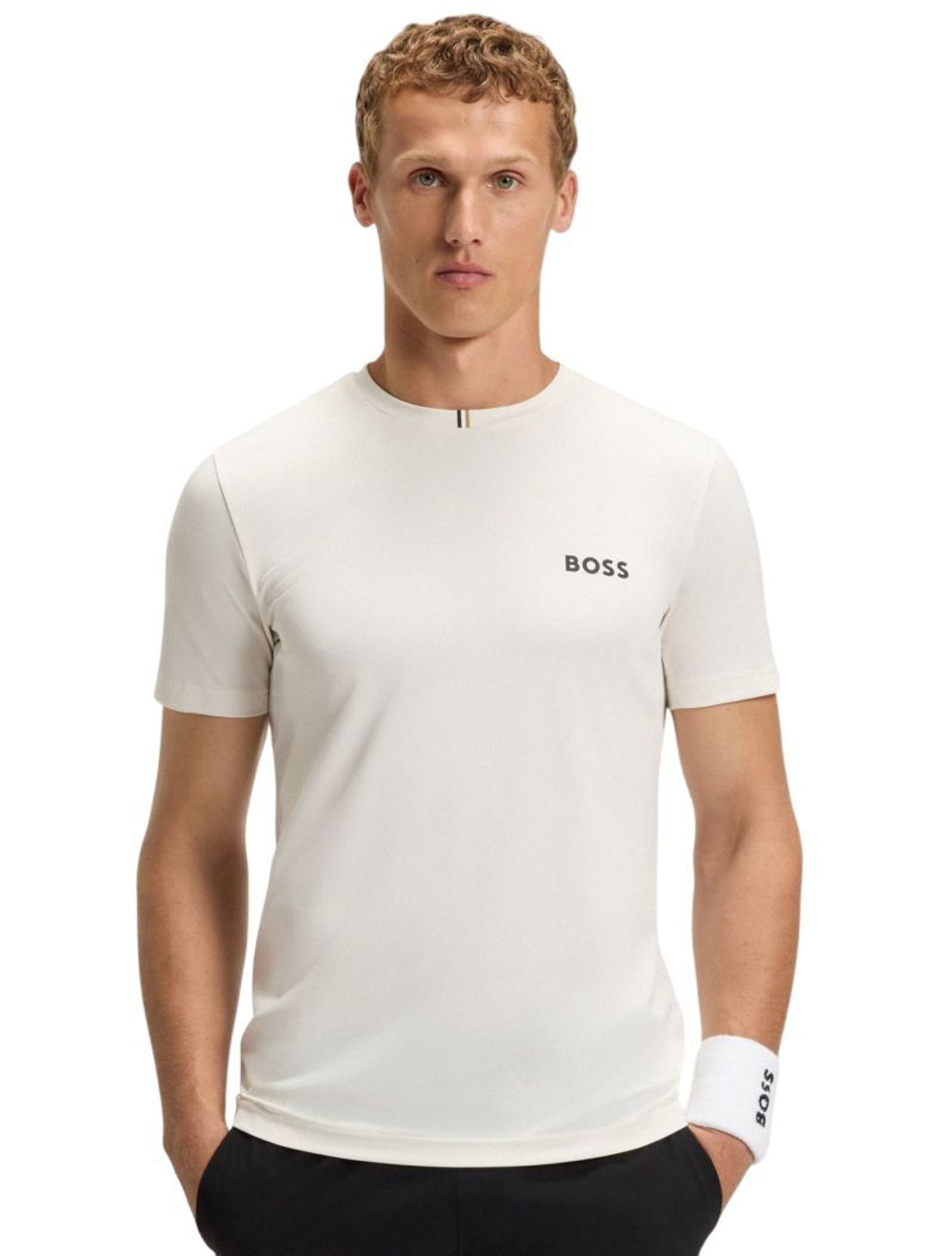 Мужская теннисная футболка BOSS TOC - open white
