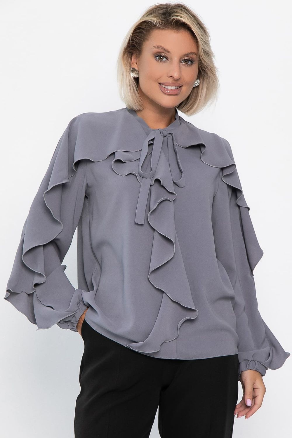 Блуза Дыхание осени (серая) Б14186-5М LT Collection