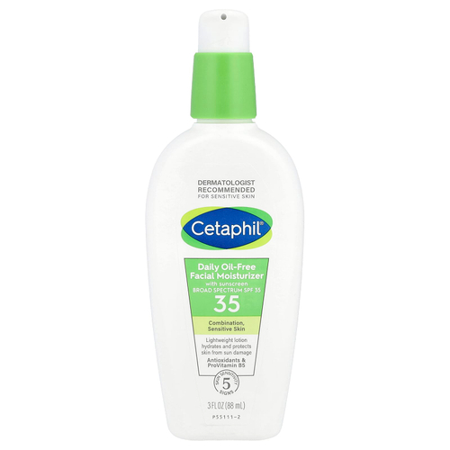 Cetaphil, Ежедневное увлажняющее средство для лица без масла, с солнцезащитным кремом, SPF 35, без отдушек, 88 мл (3 жидк. унц.)