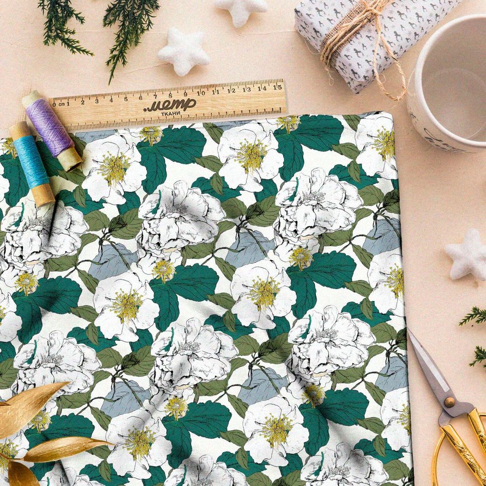 Ткань премиум дюспо весенний вальс