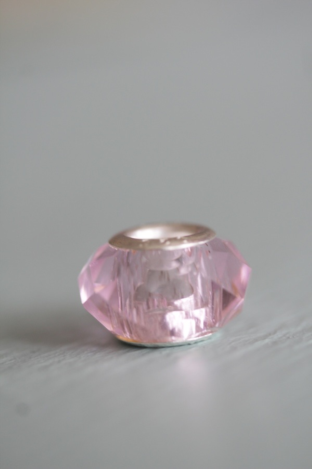 Бусина типа Пандора (Pandora) граненая розовая