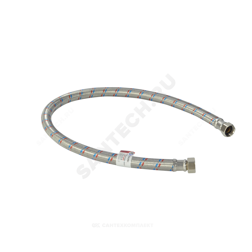 Подводка гибкая для воды нержавеющая оплетка ГИГАНТ 1/2" г-г L=0.5м AQUALINE 04932
