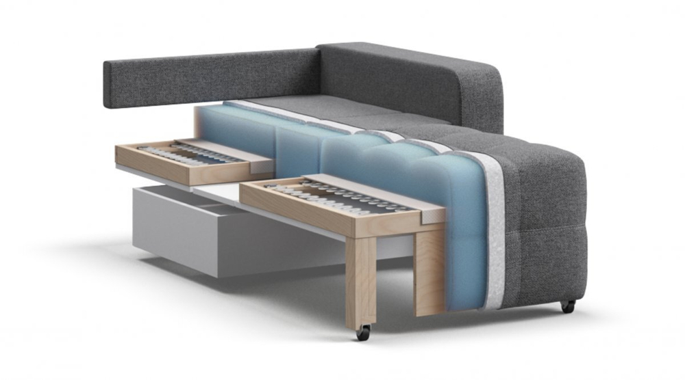 Денди кресло-кровать Рогожка Мальмо серый