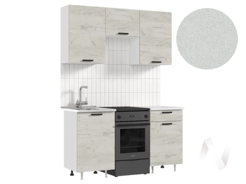 Кухня Рио NEW ЛДСП 1;5м (белый/дуб крафт белый/антарес)