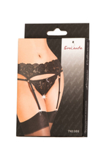 Черный кружевной пояс с контактными трусиками SM (42-44) (Цвет: черный)