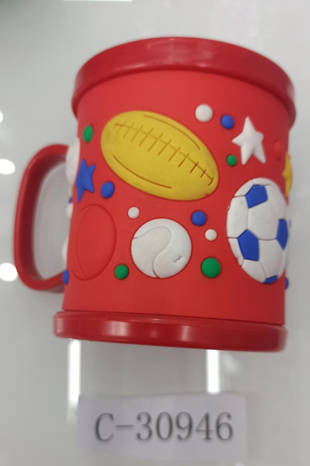 Кружка детская 9,5 см 10х8 см материал PVC, 6 видов микс, с-30946