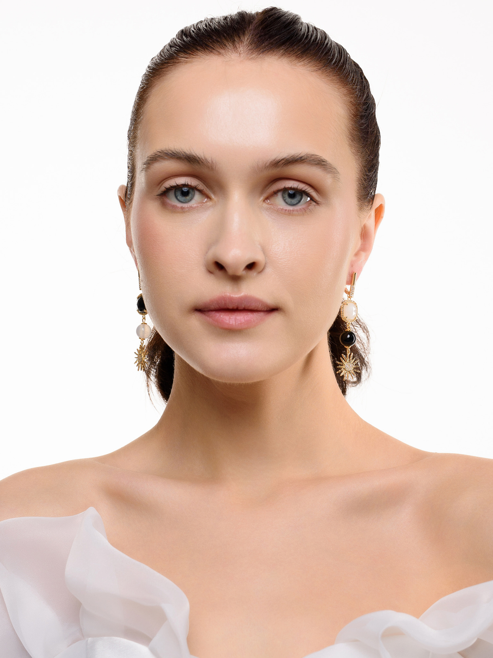 Серьги "Royal sun black" Gold