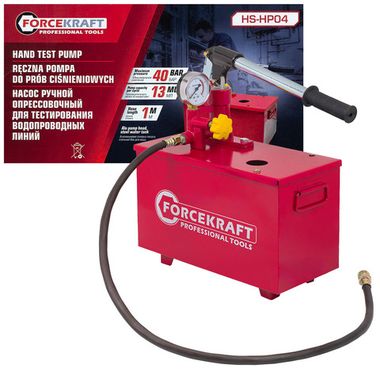 Насос ручной проверочный с манометром и шлангом 1м FORCEKRAFT FK-HS-HP04