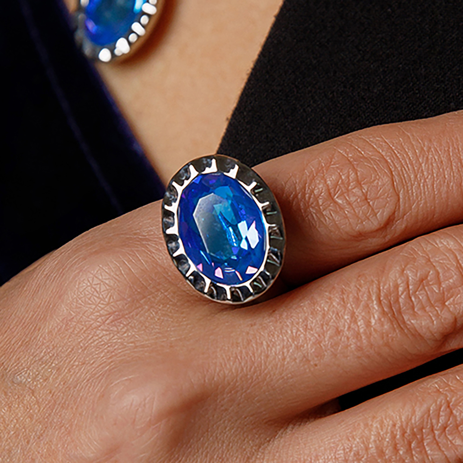 Кольцо Qudo TIVOLA UNICA big (S/P) Royal blue delite 60 688153