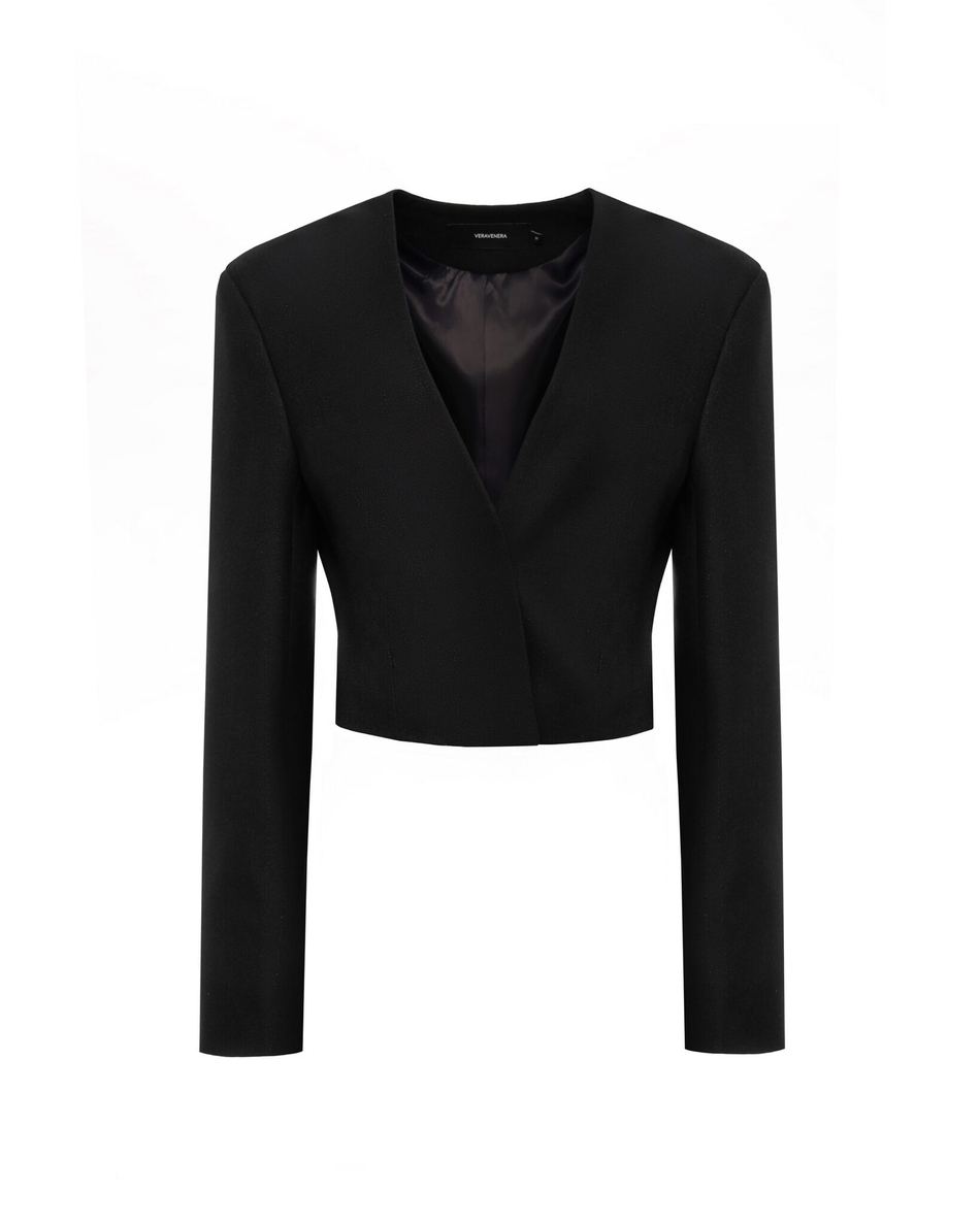 Укороченный приталенный жакет