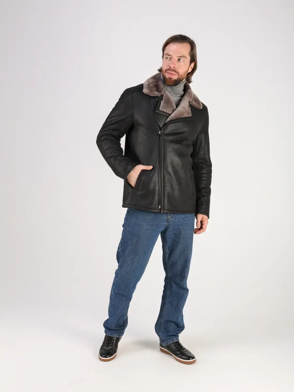 Дубленка зимняя натуральная куртка косуха