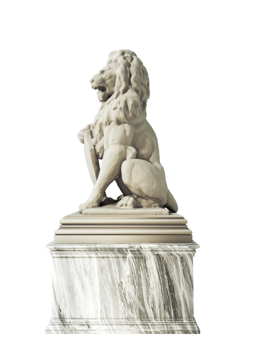 Статуя Льва со щитом высотой 70 см.