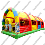 Надувной батут "Страна Сафария" с крышей и высокими горками 13*7*6 м