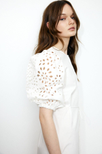 Платье broderie anglaise с длинными рукавами