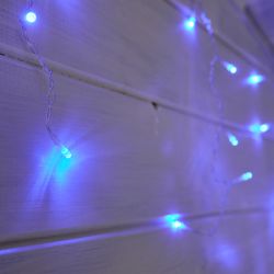 ULD-B25006-440-TTK BLUE-WHITE IP44 Бахрома светодиодная с эффектом мерцания. 25м. Соединяемая. 440 светодиодов. Синий и белый свет. Провод прозрачный. ТМ Uniel