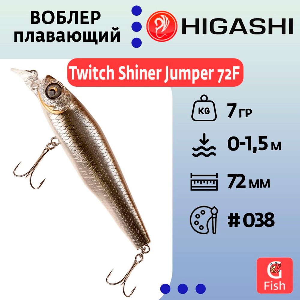 Воблер ADUSTA Twitch Shiner Jumper 72F 7гр #046 Yellow Chart