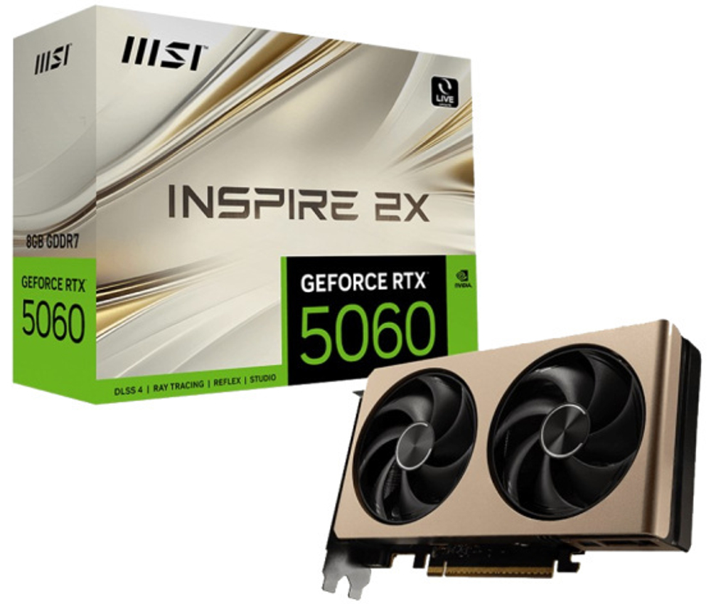 Видеокарта MSI GeForce RTX 5060 INSPIRE 2X OC (RTX 5060 8G INSPIRE 2X OC)
