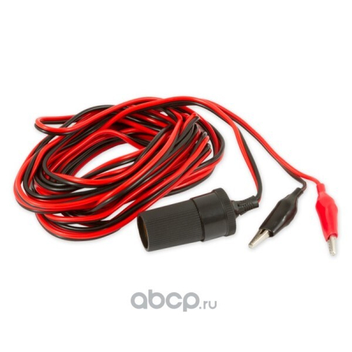 Удлинитель прикуривателя 1 гнездо с  крокодилами  5 м. (ARNEZI)