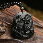 Подвеска Обсидиан Пара драконов Сила и Защита О-39-1