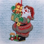 Украшение подвесное «Дед Мороз с подарком» 37 см