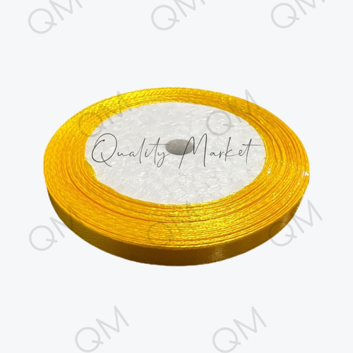 Лента атласная 6 мм 25 ярд (желтая) №132