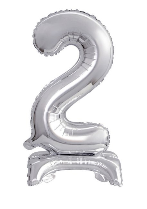 Шар цифра №2 Серебро на стойке
