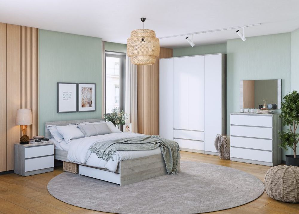 Лори Шкаф для одежды 4-х дв. с ящиками